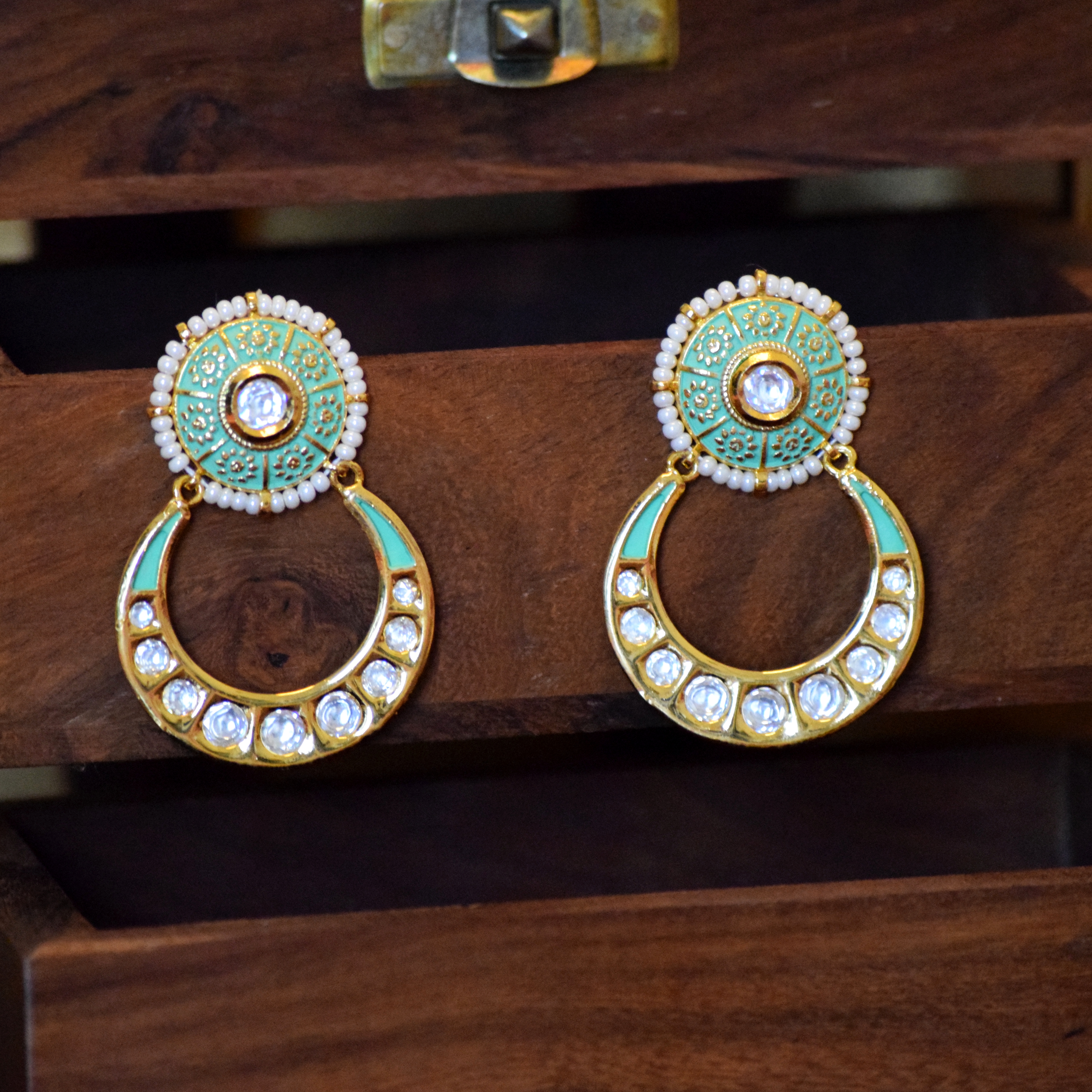 Pastel Chaand Style Earrings