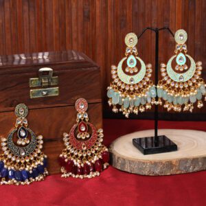 Heritage Kundan and Bead Chandbalis