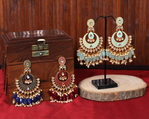 Heritage Kundan and Bead Chandbalis