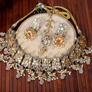 Kundan Pearl Bridal Necklace Set