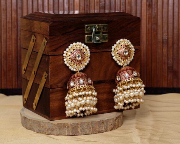 Royal Meenakari Pearl Jhumkas