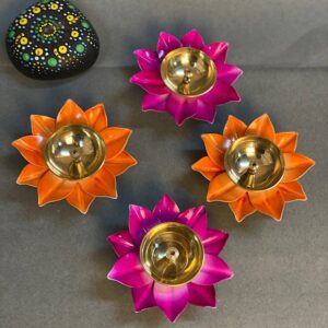 Multi-Color Lotus Diya