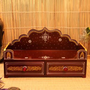 Handcrafted Brown Wooden Singhasan