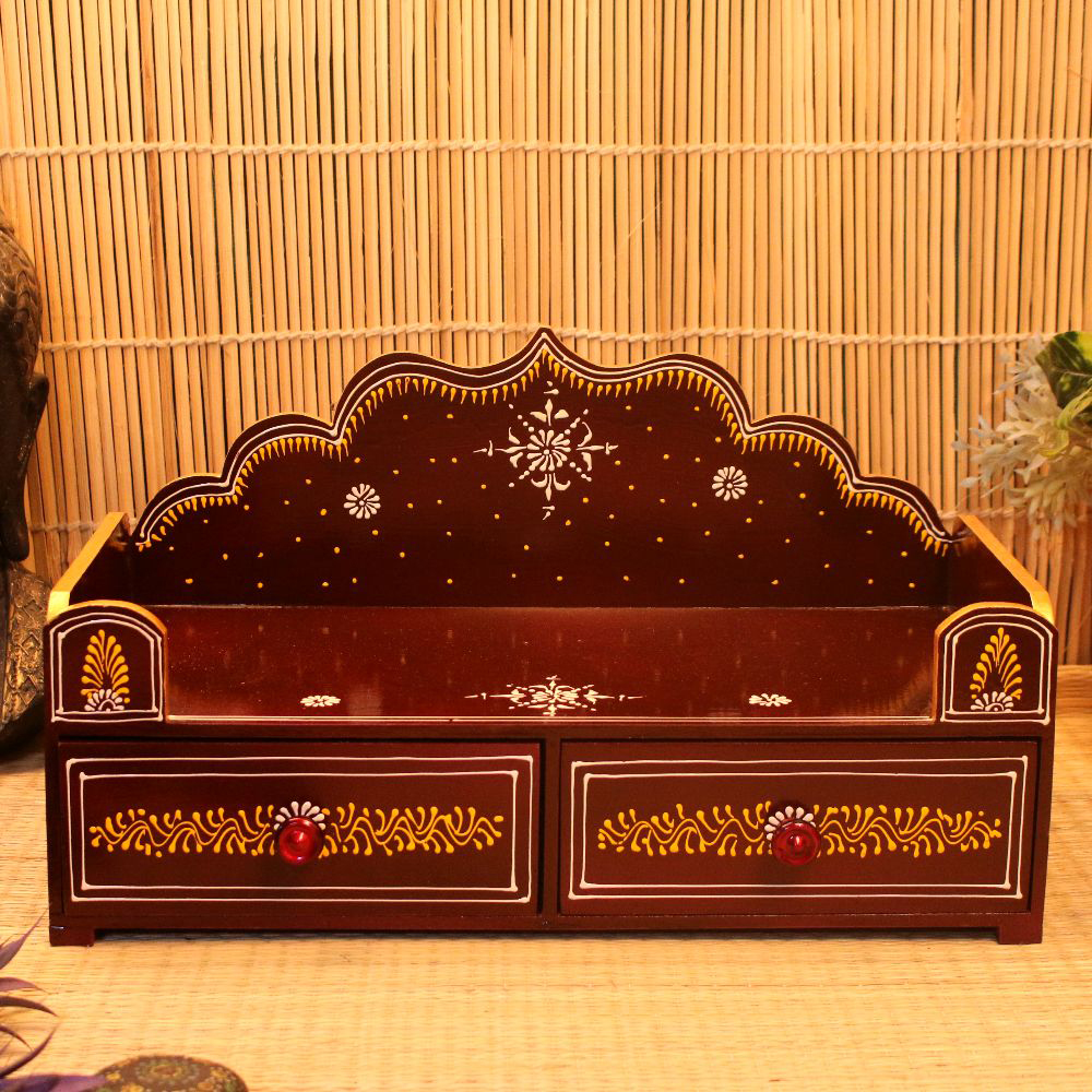 Handcrafted Wooden Brown Singhasan