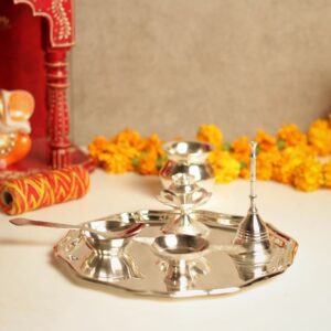 German Silver Puja Thali