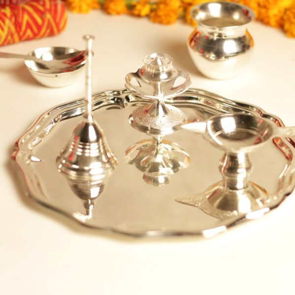 German Silver Complete Pooja Thali