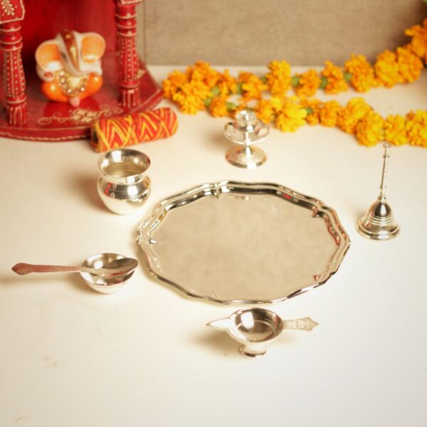 German Silver Complete Pooja Thali