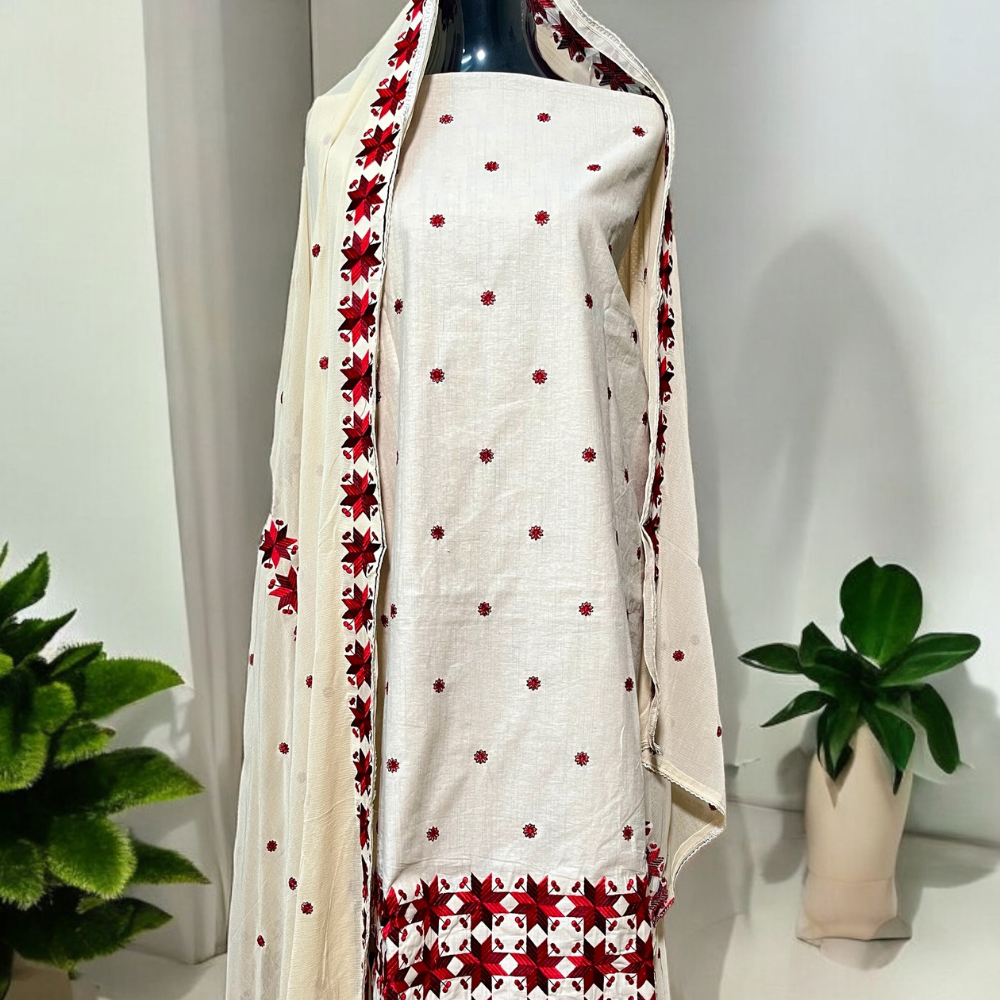 Khadi Cotton Phulkari Suit