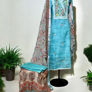 Linen Cotton Embroidery Suit