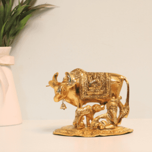 Divine Cow with Krishna Figurine